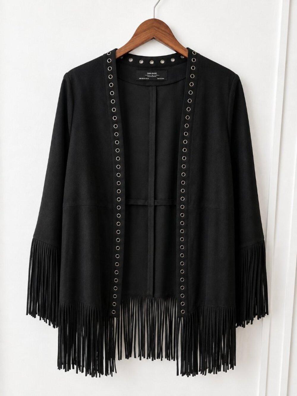 Zara Basic Black Fringe Jacket